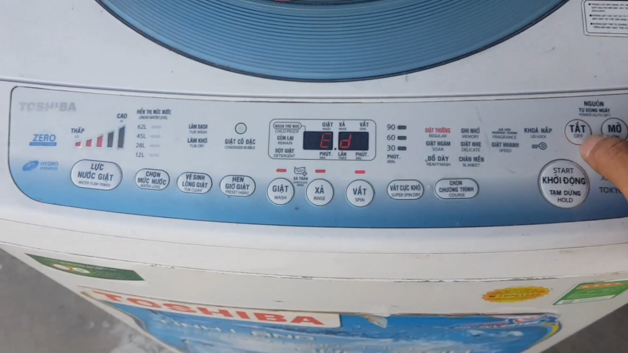 Nguyên nhân và cách khắc phục mã lỗi ED máy giặt Toshiba