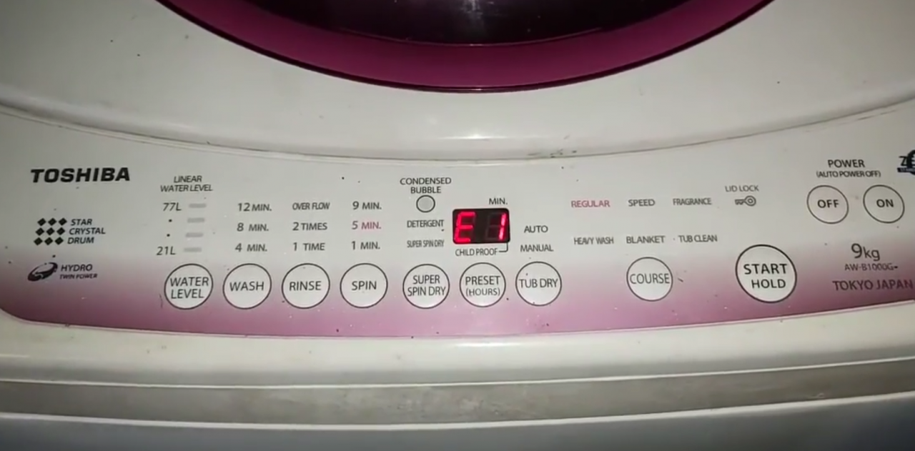 Lỗi E1 Máy Giặt Toshiba