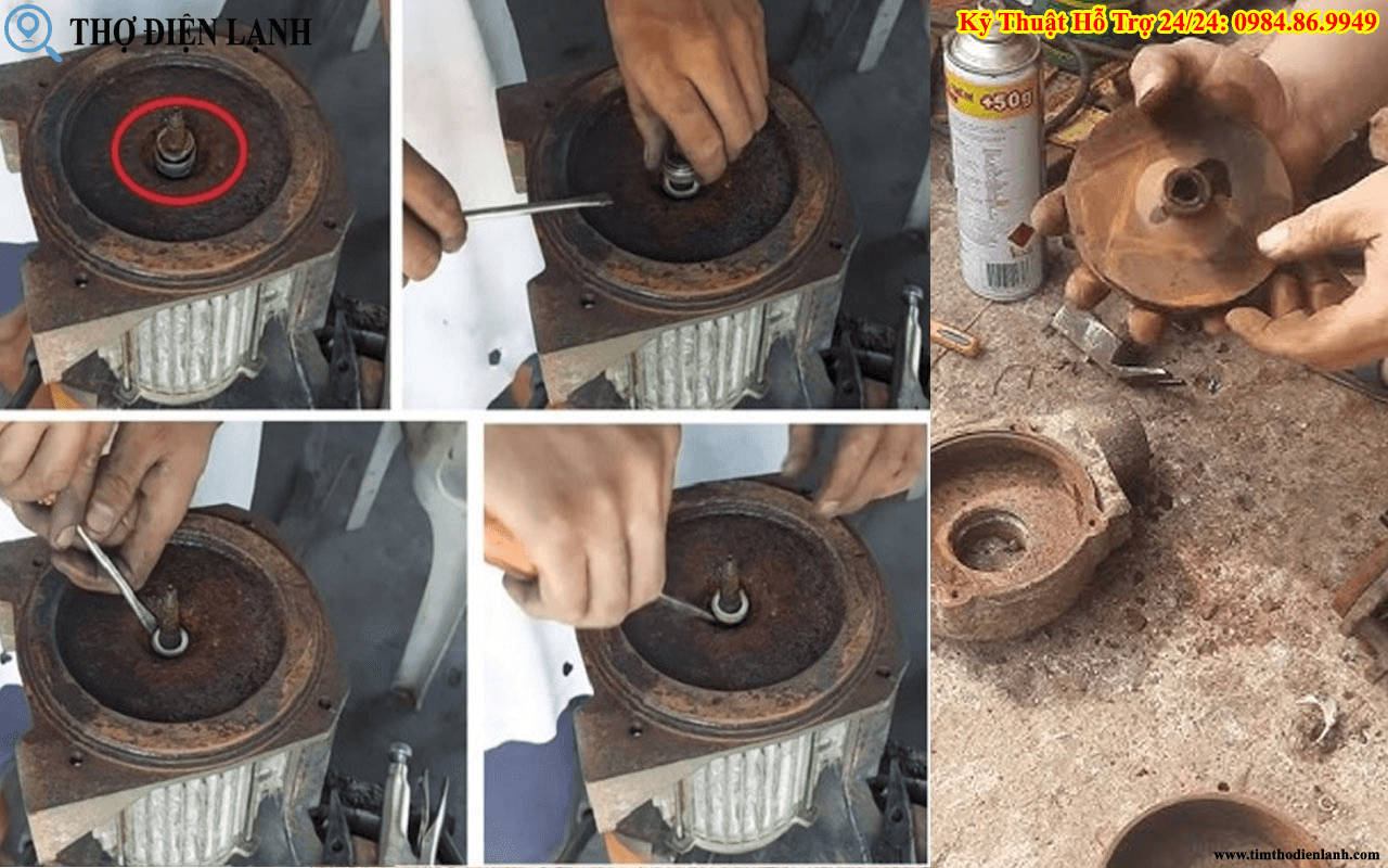 lắp phớt máy bơm nước
