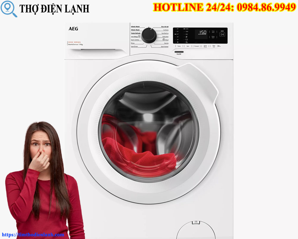 Cảnh Báo Máy giặt AEG có mùi khét