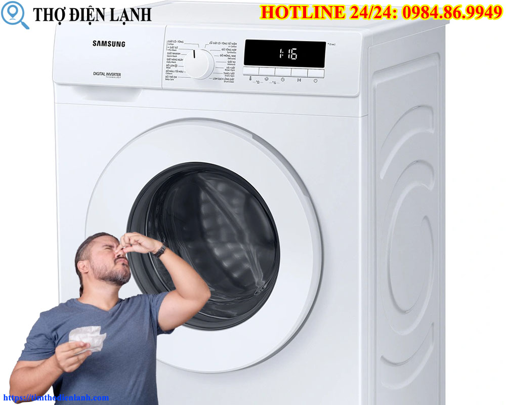 Cảnh Báo Máy giặt Samsung có mùi khét