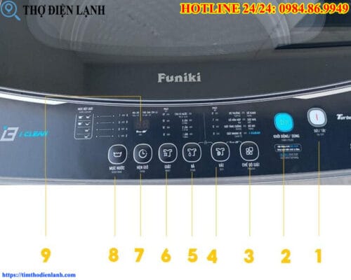 Lỗi cảm biến cửa máy giặt Funiki