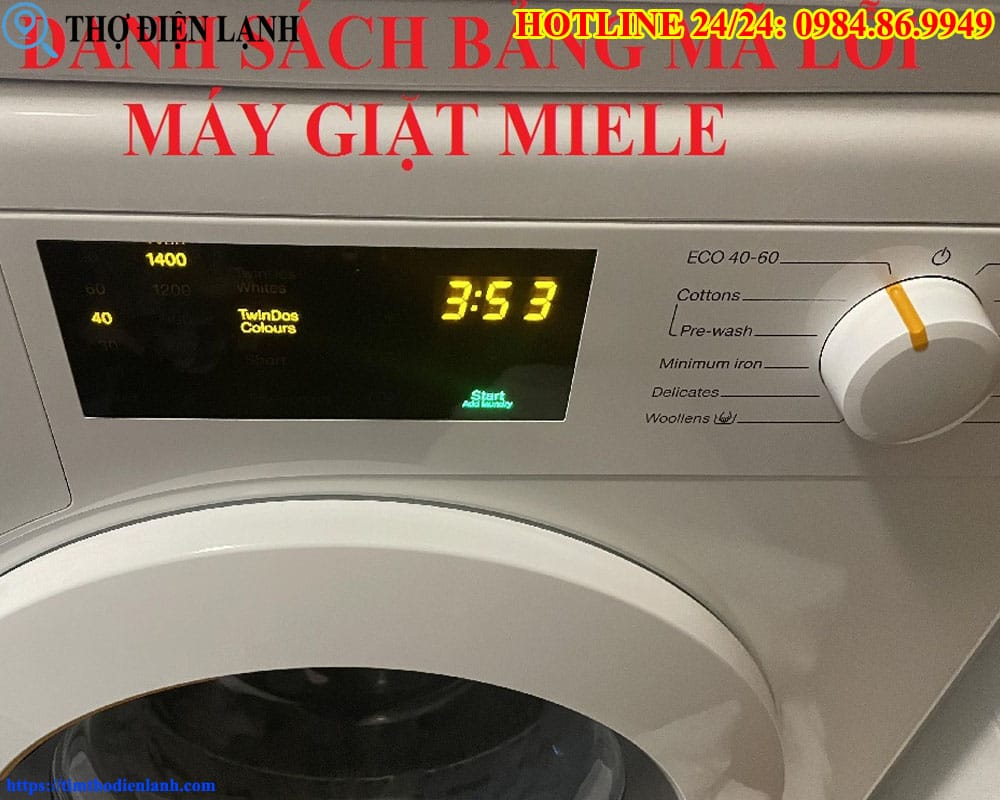 Lỗi thường gặp trên máy giặt Miele