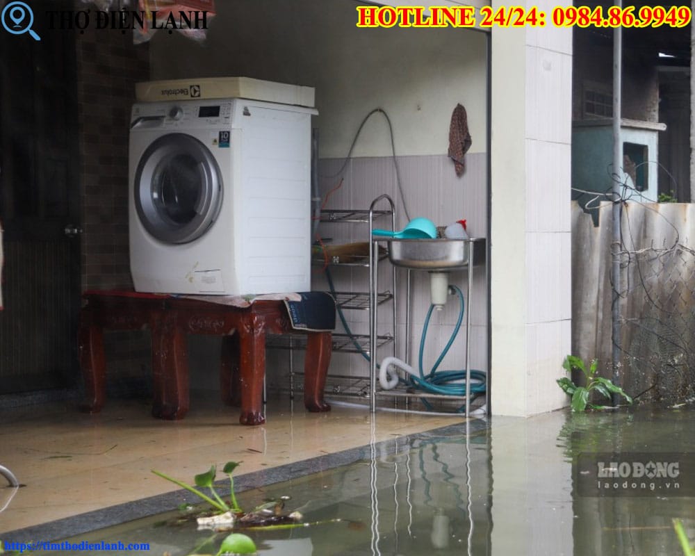 Máy giặt AEG bị ngập nước