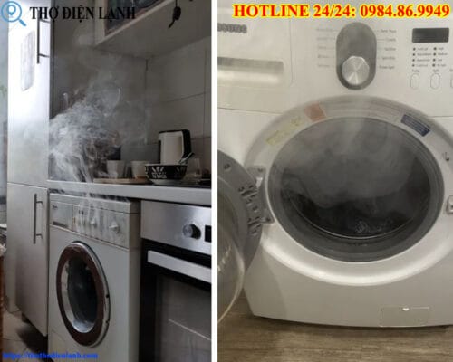 Máy giặt Gree có mùi khét