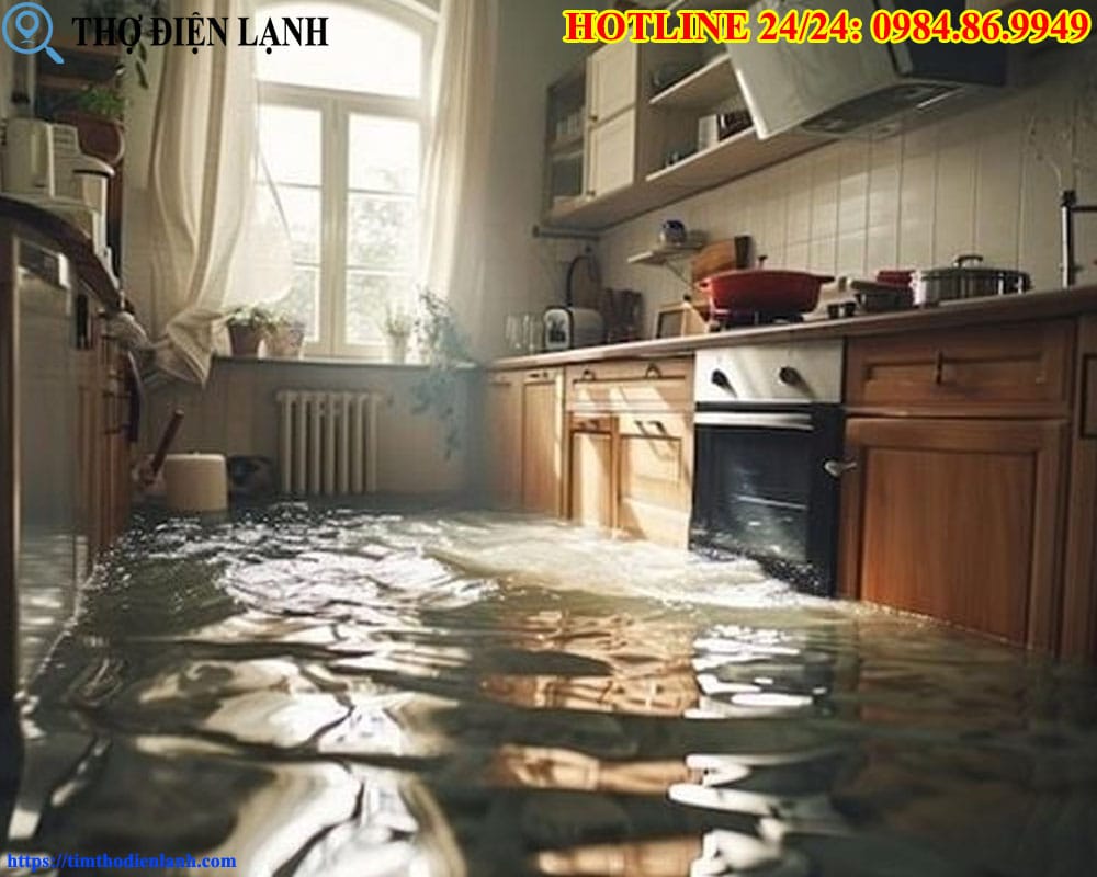 Máy giặt Hitachi bị ngập nước