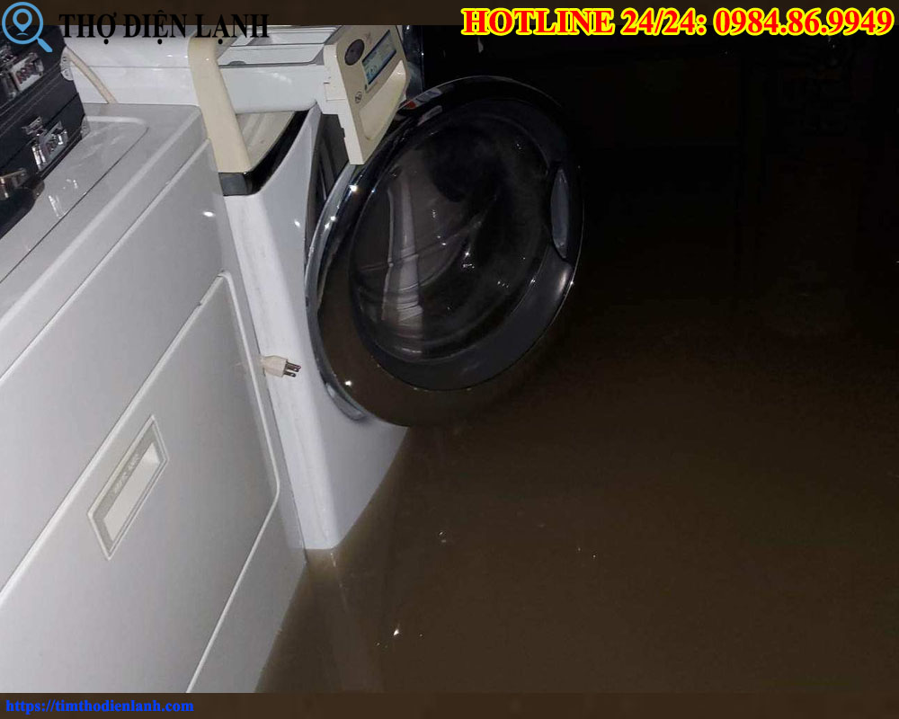 Máy giặt Miele bị ngập nước