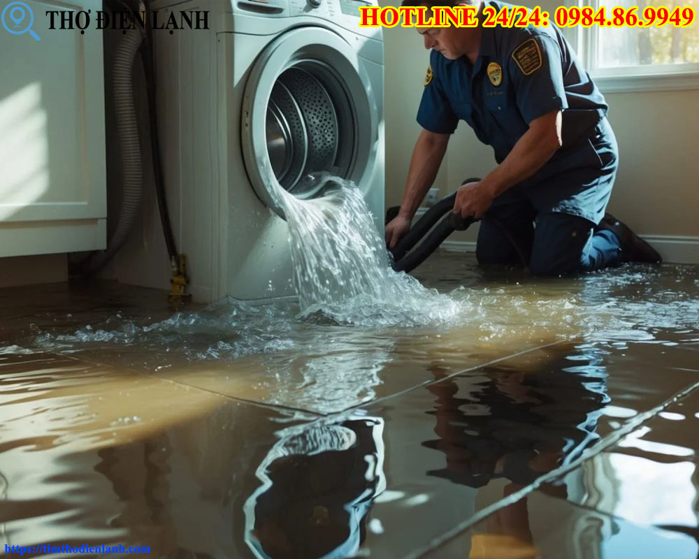 Máy giặt Nagakawa bị ngập nước