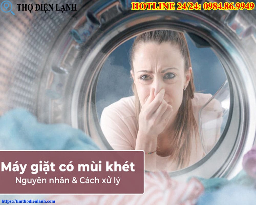 Máy giặt Samsung có mùi khét