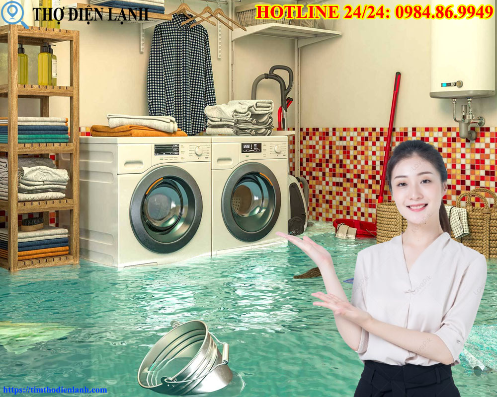 Máy giặt Casper bị ngập nước