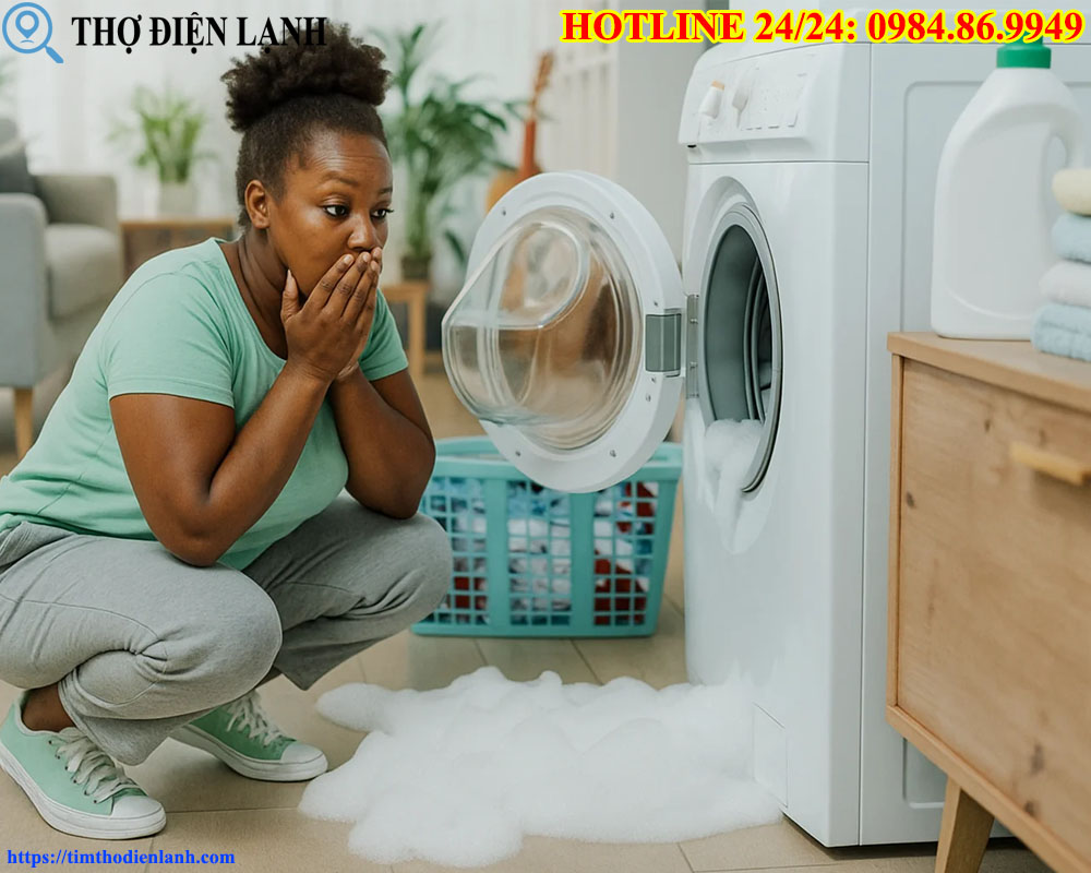 máy giặt AEG bị tràn nước