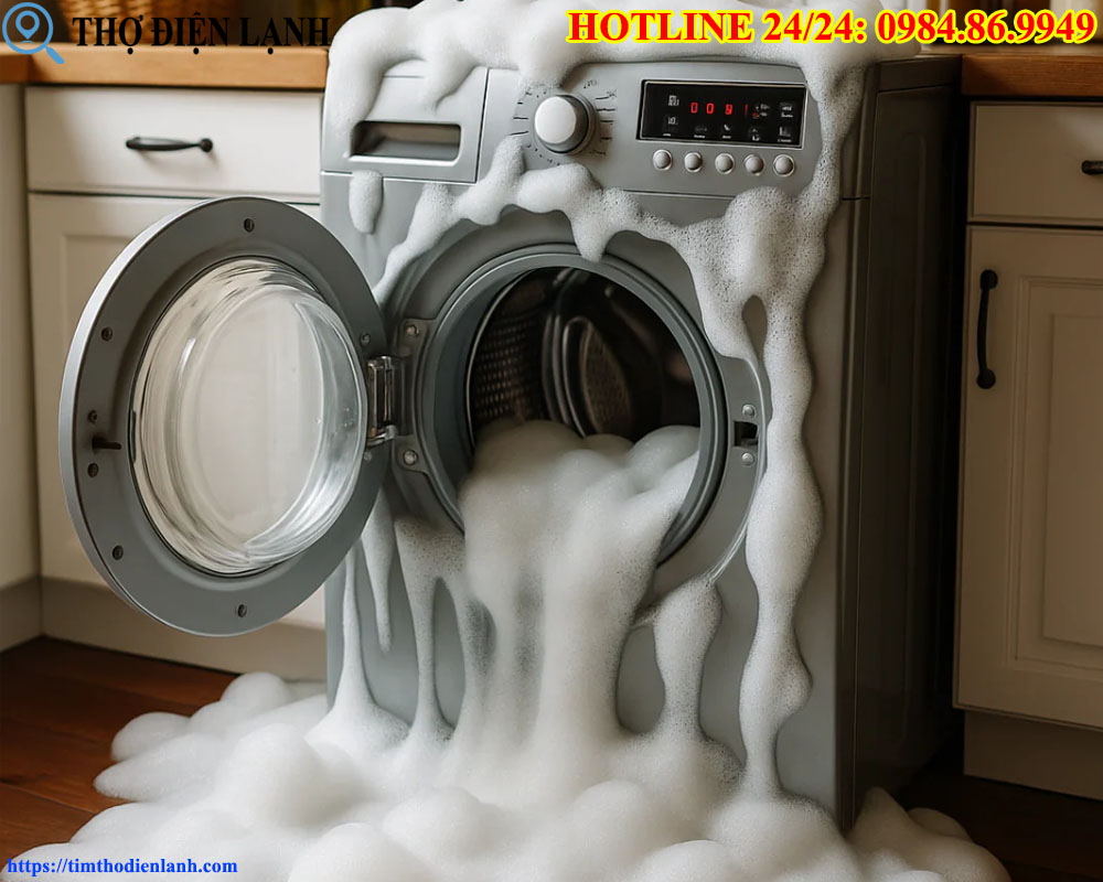 máy giặt Comfee’ bị tràn nước
