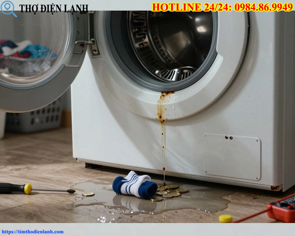 máy giặt TCL bị tràn nước
