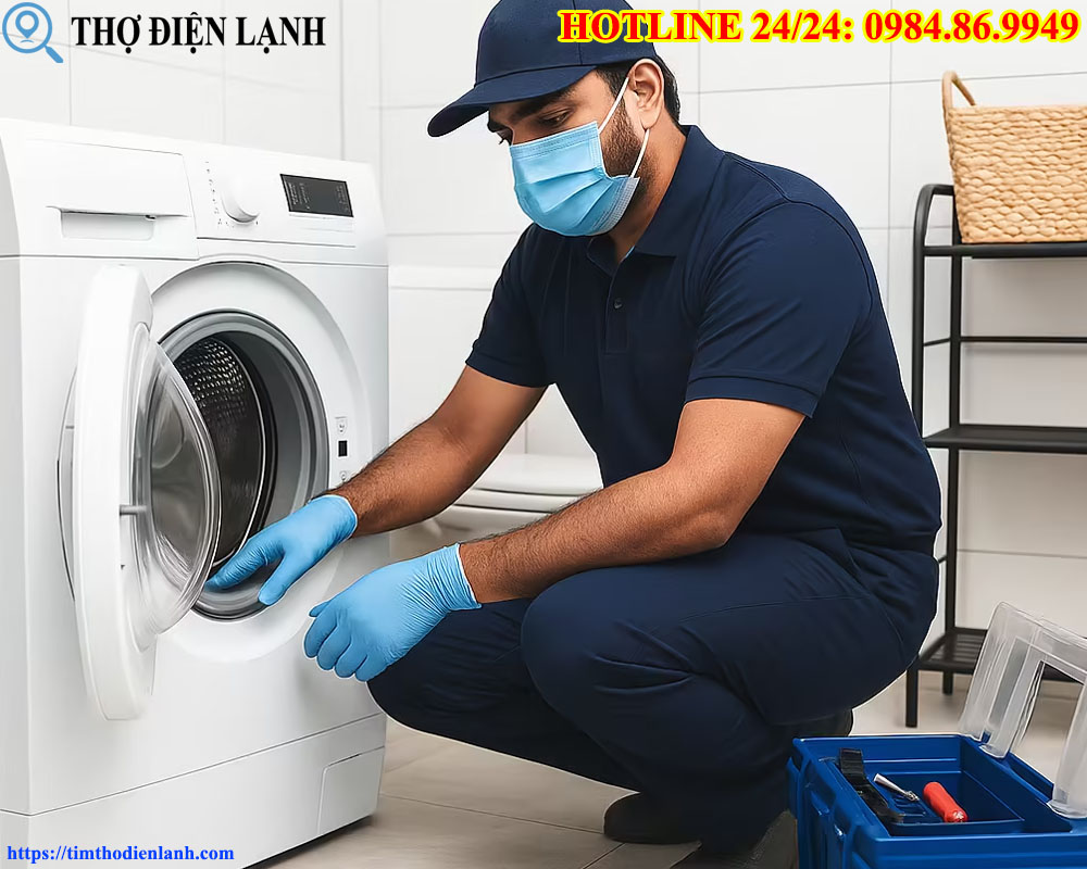 máy giặt bị tràn nước