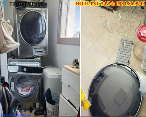 Máy giặt Toshiba bị ngập nước