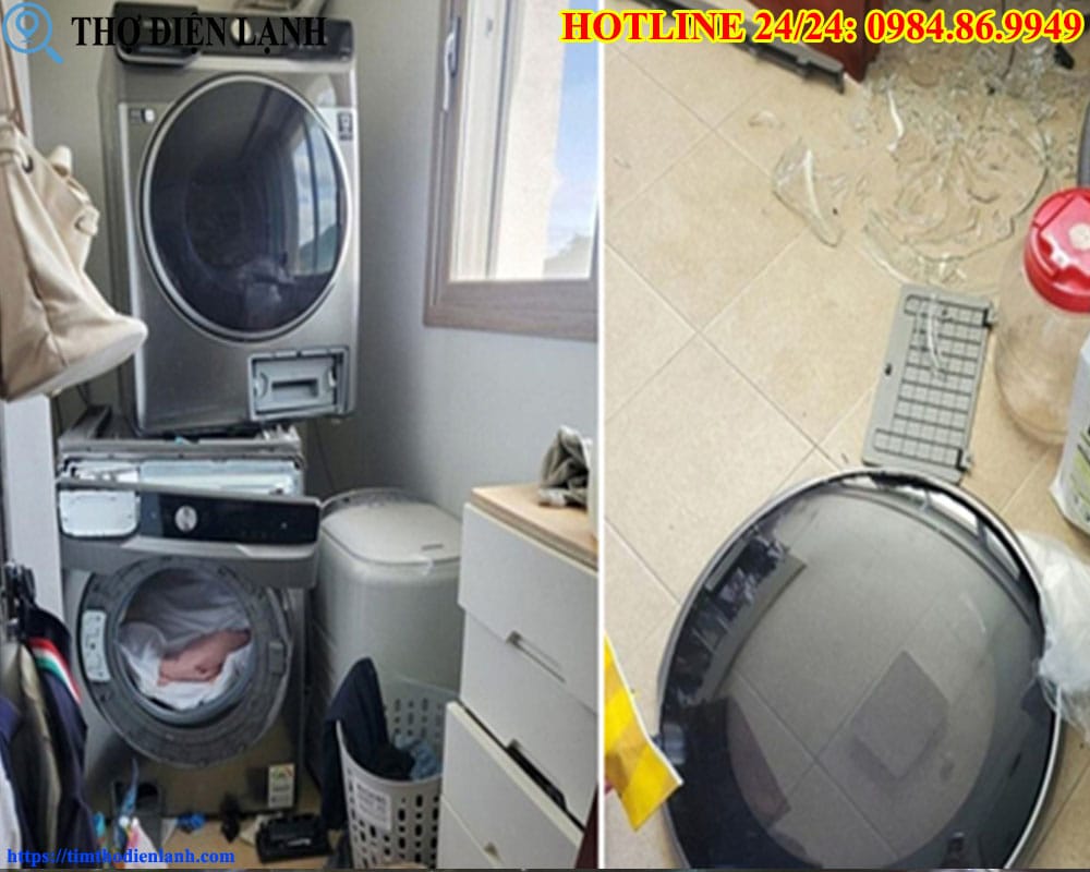 Máy giặt Toshiba bị ngập nước