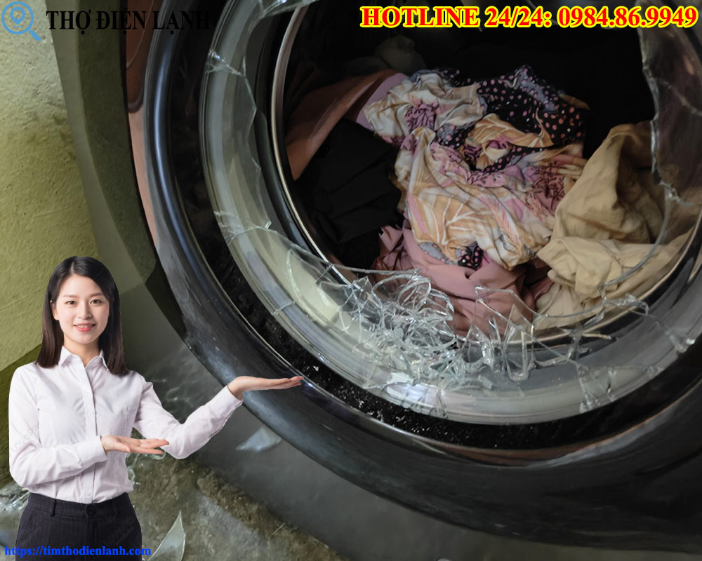 Cách sửa cửa kính máy giặt Whirlpool bị vỡ