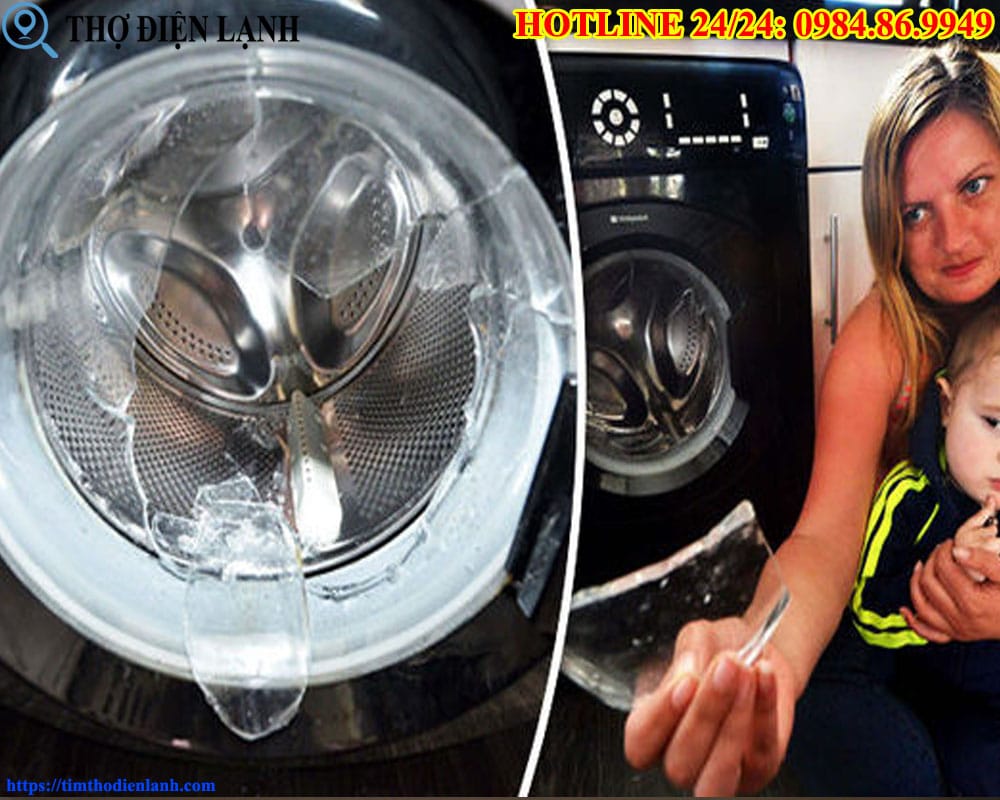 Cửa kính máy giặt Fagor bị vỡ