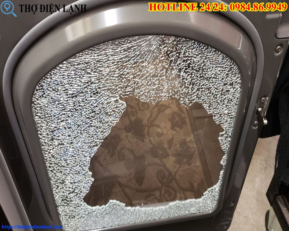 Cửa kính máy giặt Midea bị vỡ