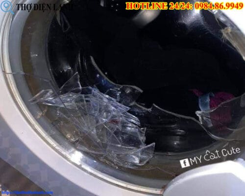 Cửa kính máy giặt Sharp bị vỡ