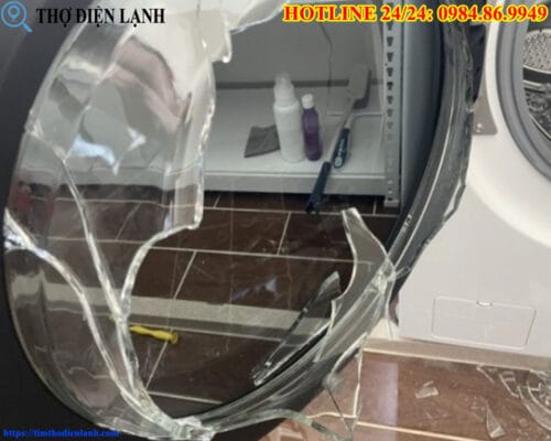 Cửa kính máy giặt TCL bị vỡ