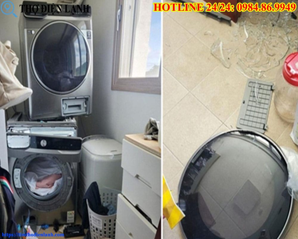 Cửa kính máy giặt bị vỡ