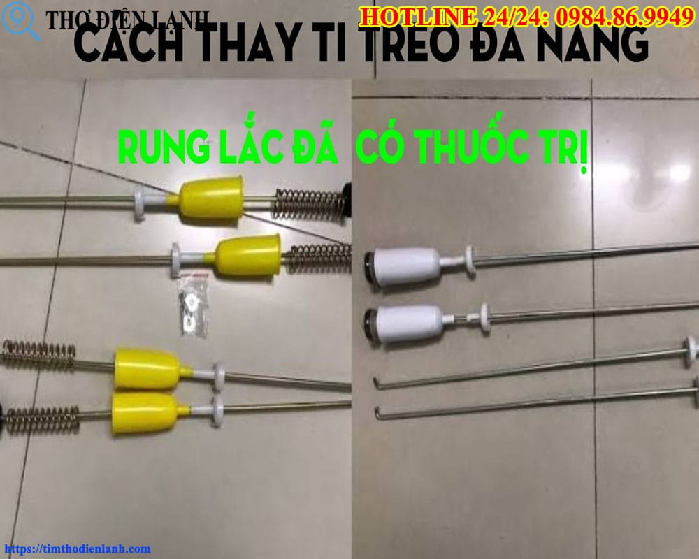 Lắp thanh treo máy giặt