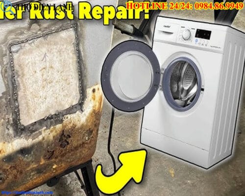 Máy giặt Hitachi bị rỉ sét