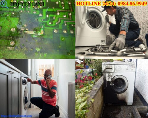 Máy giặt Samsung bị chạm mạch