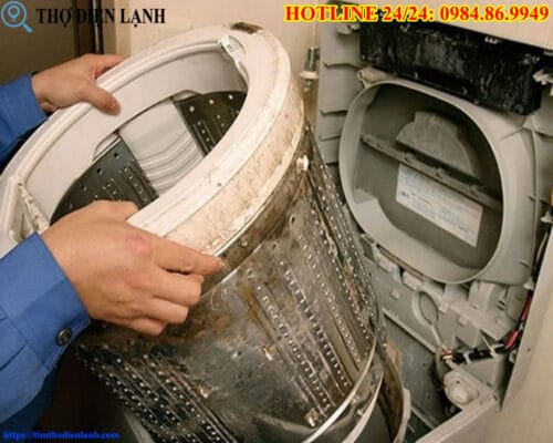 Máy giặt Samsung bị rỉ sét