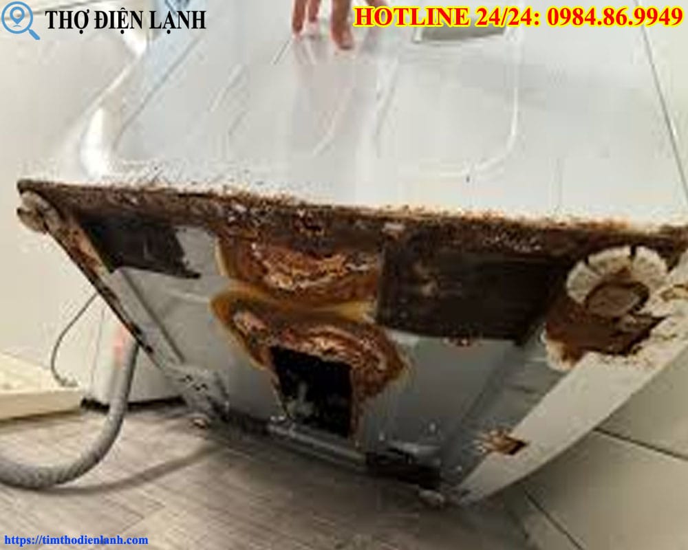 Máy giặt Sharp bị rỉ sét