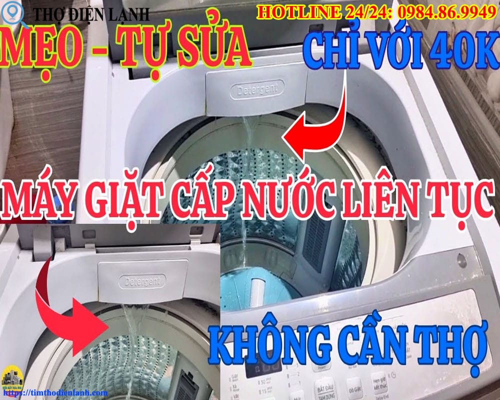 Máy giặt Sharp liên tục cấp nước