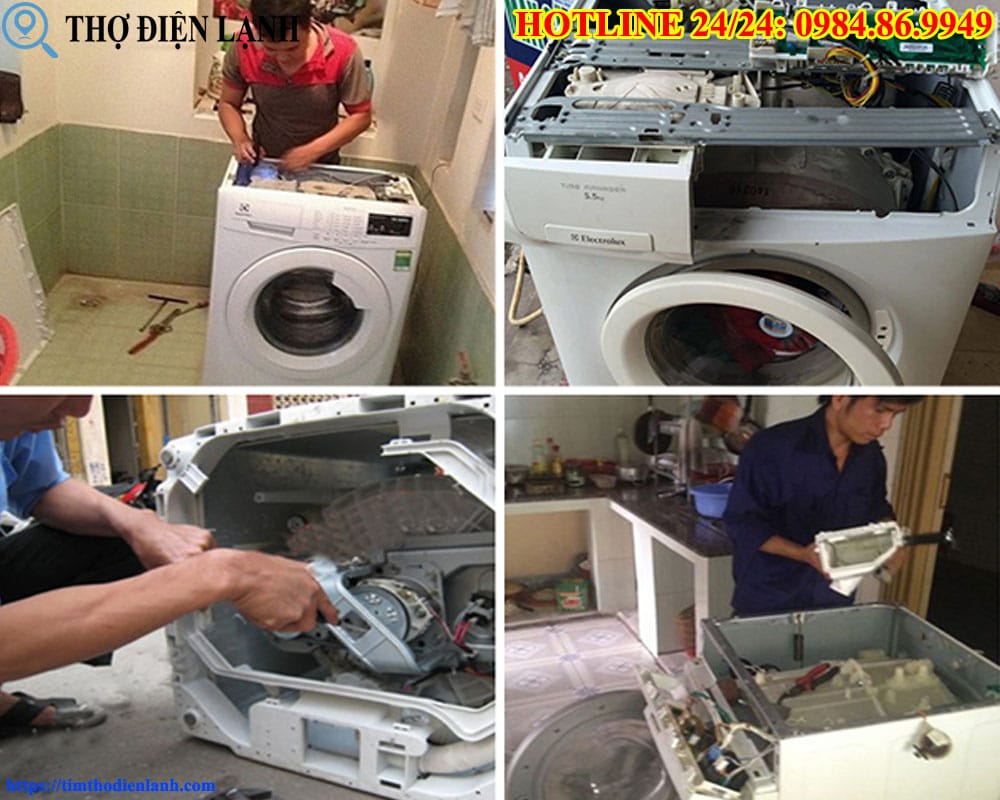 Máy giặt bị rò nước ở chân