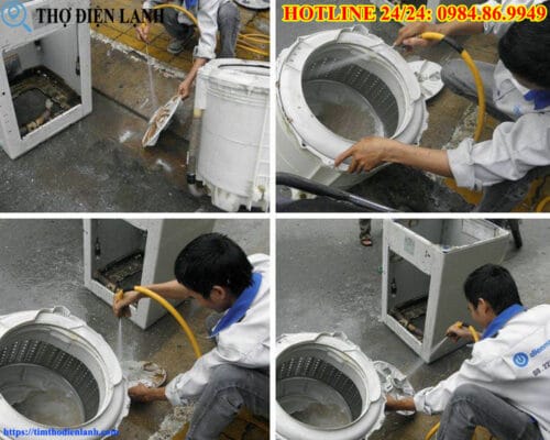 Sửa máy giặt Candy bị ngập nước