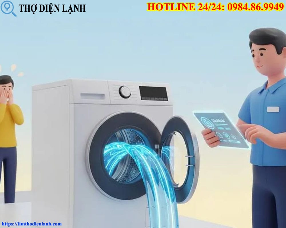 Tắt máy giặt Comfee’ mà nước vẫn chảy