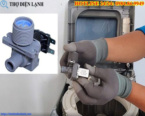 Thay van cấp nước máy giặt