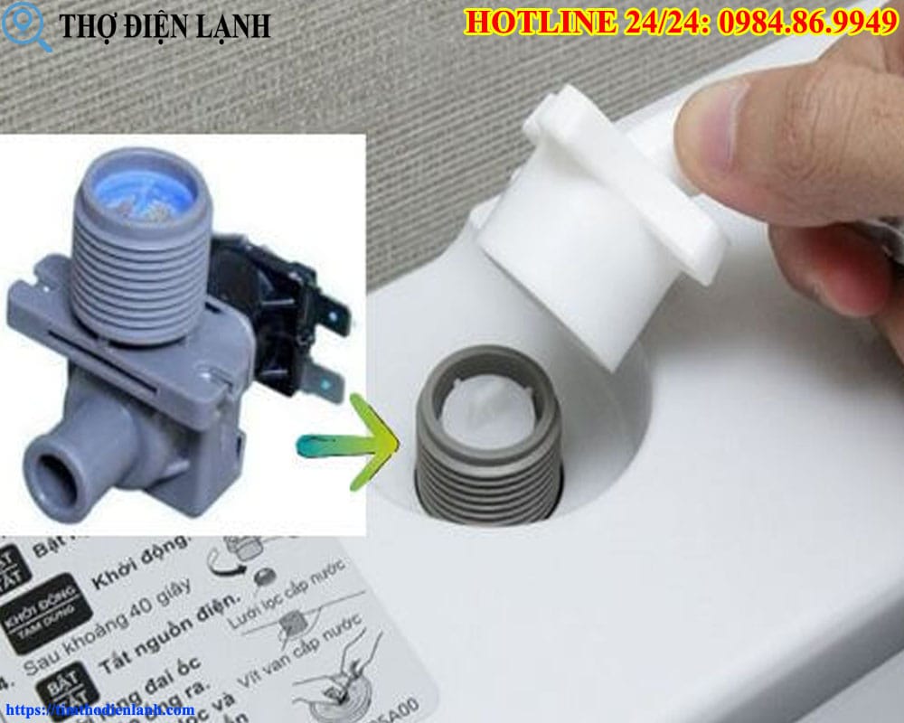 Thay van cấp nước máy giặt AEG