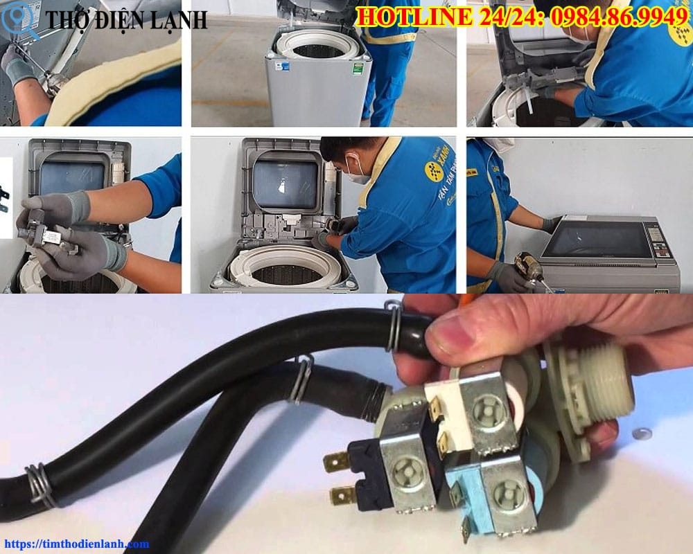 Thay van cấp nước máy giặt Aqua