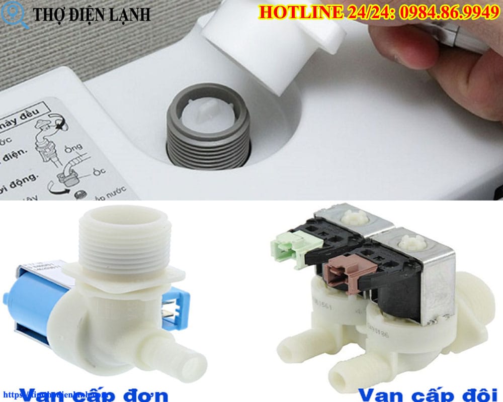Thay van cấp nước máy giặt TCL