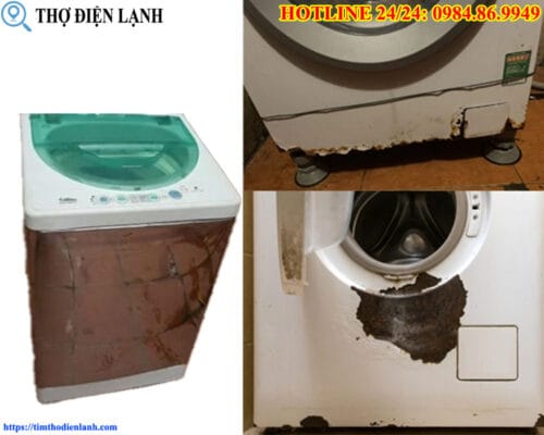 Vỏ máy giặt LG bị rỉ sét