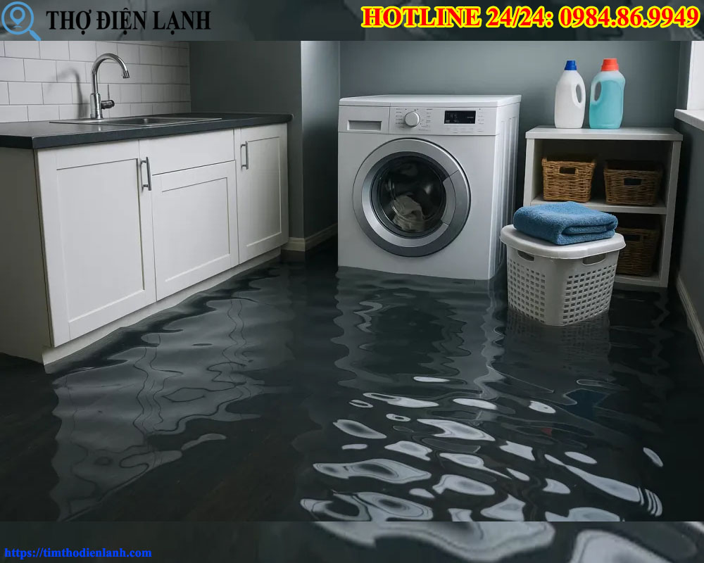 máy giặt Aqua bị ngập nước