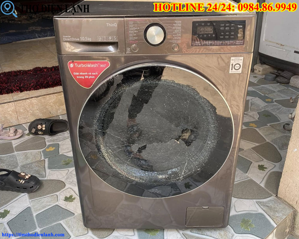sửa cửa kính máy giặt Electrolux bị vỡ