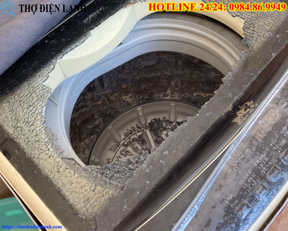 sửa cửa kính máy giặt LG bị vỡ