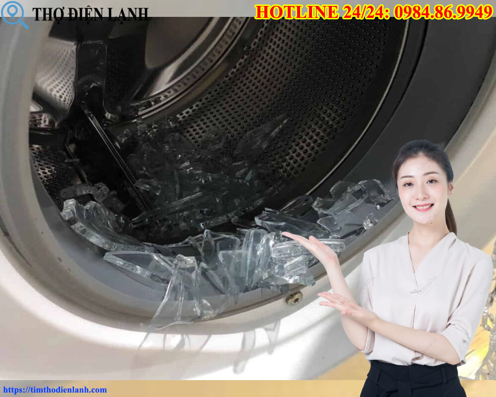 sửa cửa kính máy giặt Samsung bị vỡ