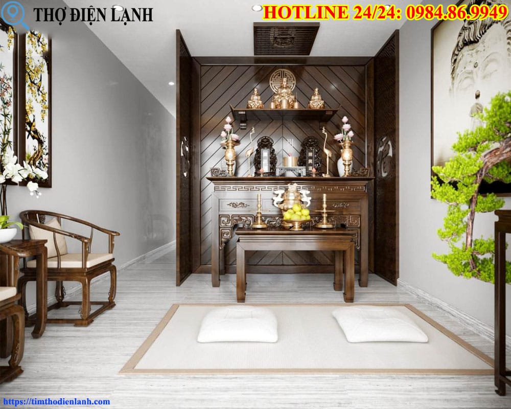 Bàn thờ nhà chung cư ở Vị trí Trung cung