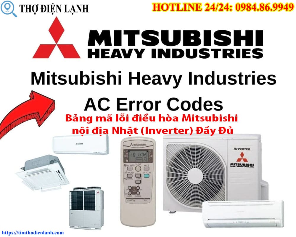 Bảng mã lỗi điều hòa Mitsubishi nội địa Nhật