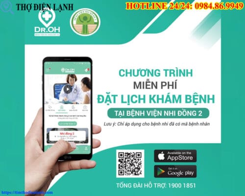 Đặt lịch khám online Nhi Đồng 2 trên APP