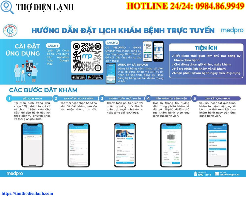 Đặt lịch qua ứng dụng (App) Bệnh viện Chợ Rẫy