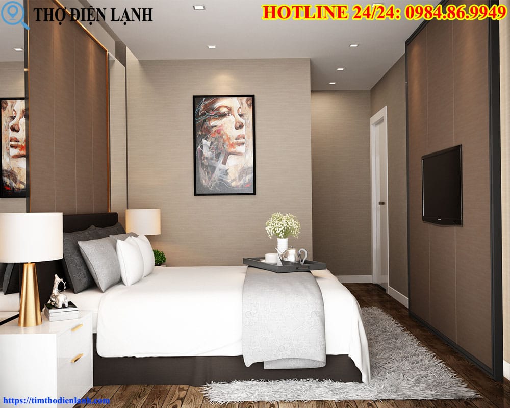 Phòng ngủ căn hộ Centana Thủ Thiêm được cải tạo lại thiết kế tối giản