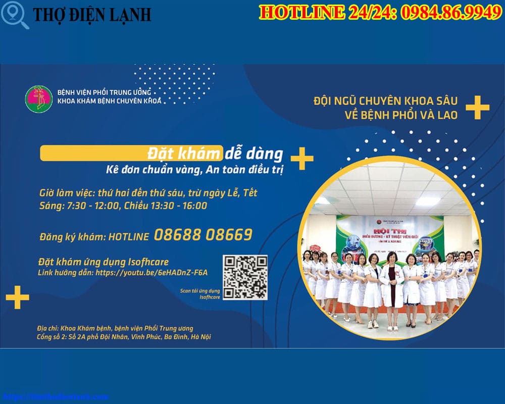 Đặt lịch qua Website chính thức của bệnh viện Phổi Trung ương